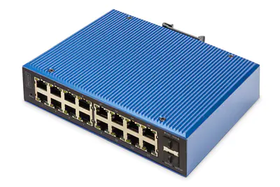DIGITUS Industrieller 16+2-Port L2 managed Gigabit Ethernet PoE Switch DN-651159