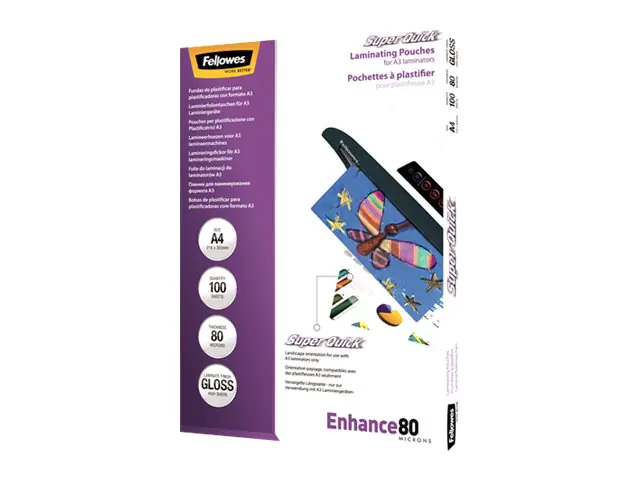 Laminierfolie Super Quick A4 80mic Querfomat 100 St./Pack.