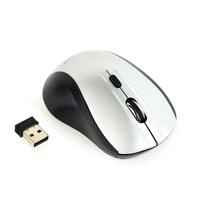 Gembird MUSW-4B-02-BS - Maus - optisch - 4 Tasten - kabellos - 2.4 GHz - kabelloser Empfänger (USB)