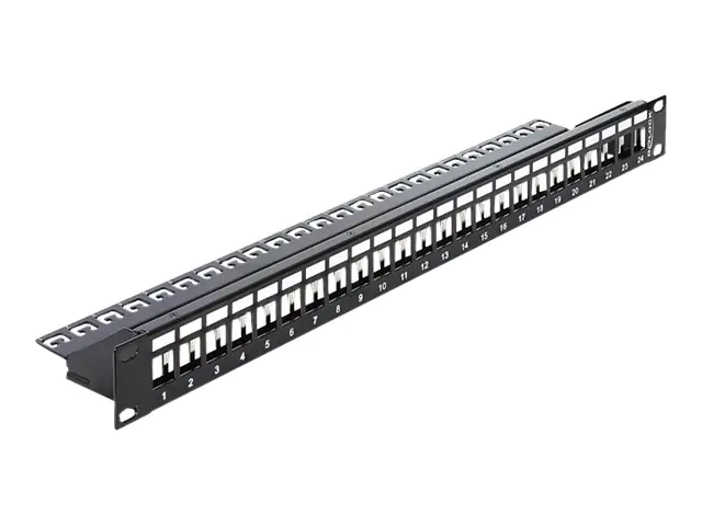 Delock Keystone Patch Panel - Patch Panel - Schwarz - 1U - 48.3 cm (19") - 24 Ports