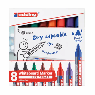 edding Whiteboardmarker 360 1,5-3mm farbig sortiert 8 St./Pack. edding Whiteboardmarker 360 1,5-3mm farbig sortiert 8 St./Pack.