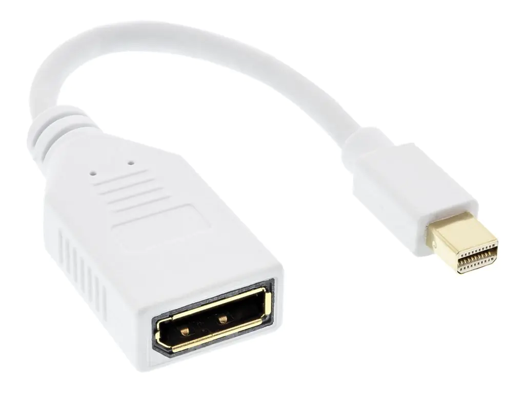 InLine - DisplayPort-Kabel - Mini DisplayPort (M) bis DisplayPort (W) - 15 cm - 4K Unterstützung - weiß