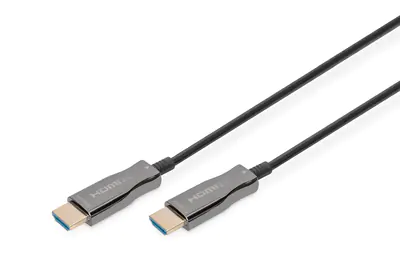 Digitus - Premium Highspeed - HDMI-Kabel mit Ethernet - HDMI männlich zu HDMI männlich - 30 m - Doppelisolierung - Schwarz - 4K Unterstützung, HAOC-Kabel (Hybrid Active Optical Cable)