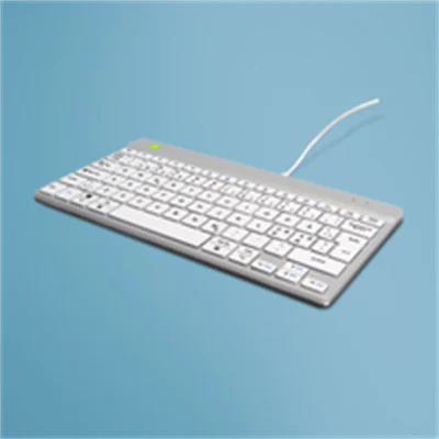 R-Go Compact Break - Tastatur - mit integrierter Pauseanzeige - USB-C - QWERTY - Nordisch - weiß