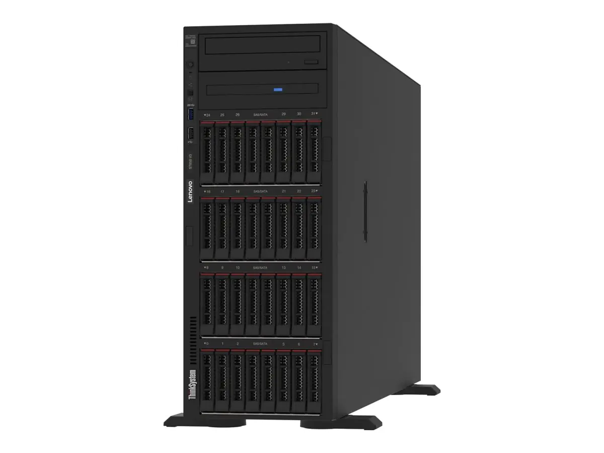 Lenovo ThinkSystem ST650 V3 7D7A - Server - Tower - 4U - zweiweg - 1 x Xeon Gold 5415+ / 2.9 GHz - RAM 32 GB - SAS - Hot-Swap 6.4 cm (2.5") Schacht/Schächte - keine HDD - AST2600 - 1GbE, 10GbE - kein Betriebssystem - Monitor: keiner