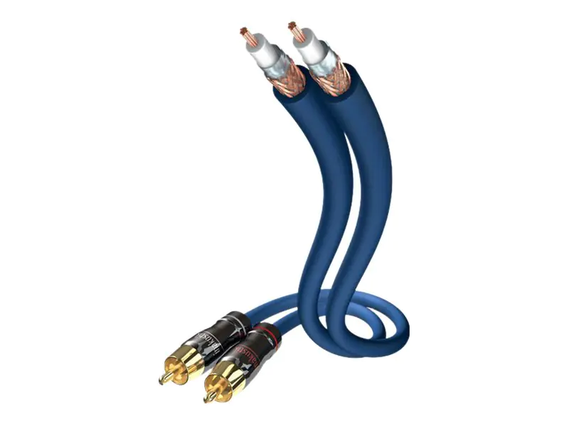 in-akustik Premium Audio - Audiokabel - RCA x 2 männlich zu RCA x 2 männlich - 3 m - Doppelisolierung - Blau, Silber