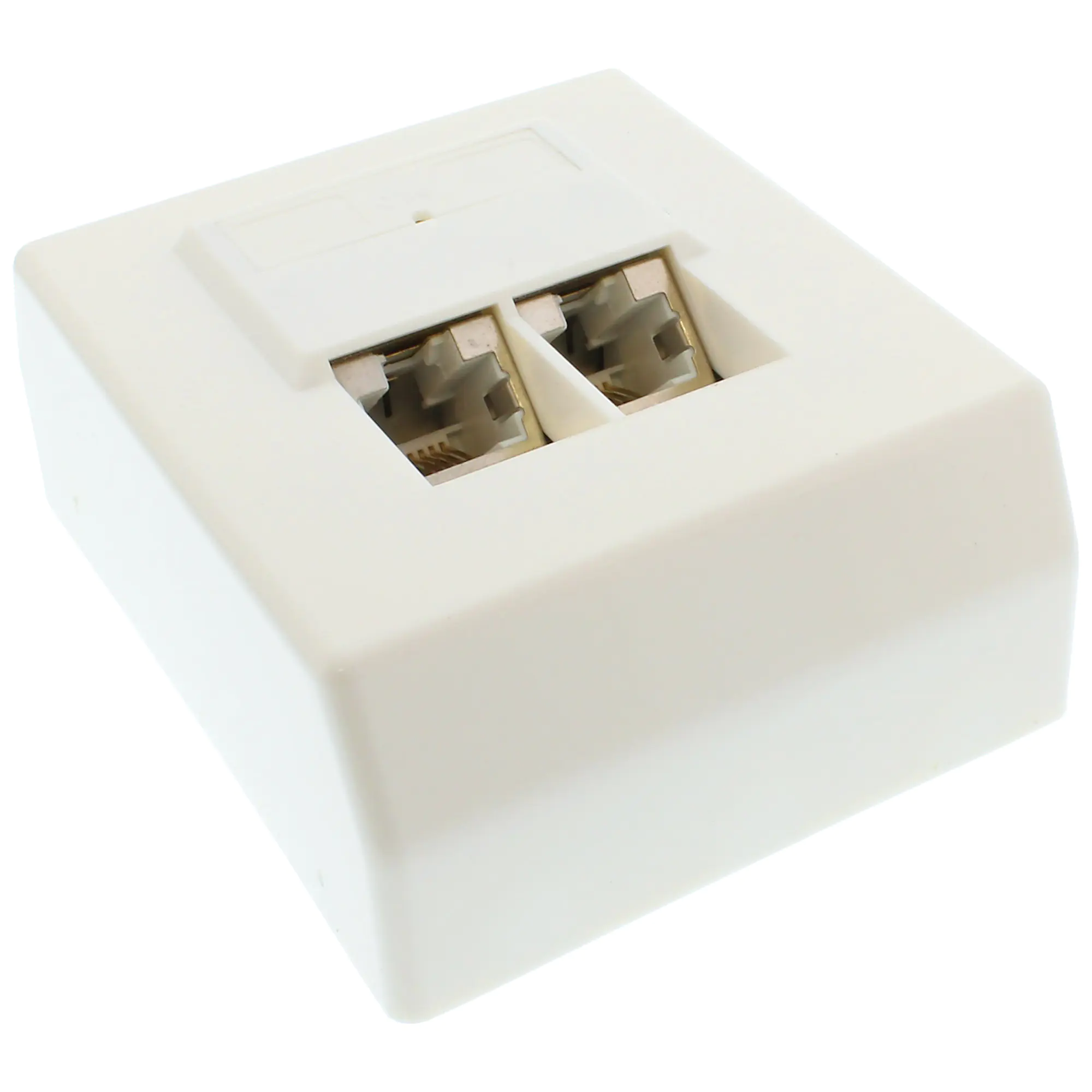 InLine Cat.5e Anschlussdose - AP 2x RJ45 Buchse - RAL 9010 - weiß 74202