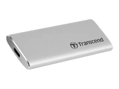 Transcend ESD240C - SSD - 480 GB - extern (tragbar) - M.2 - USB 3.1 Gen 2 (USB-C Steckverbinder) - Silber