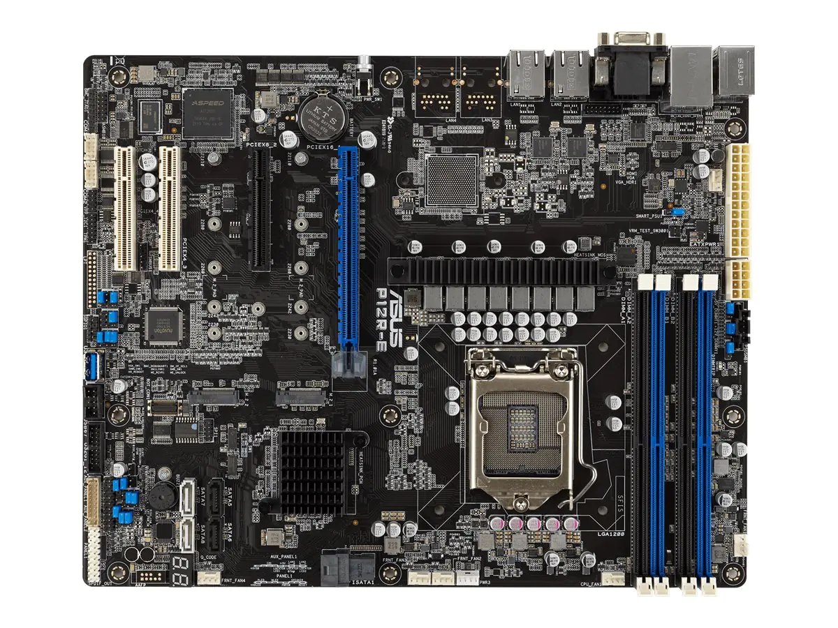 ASUS P12R-E - Motherboard - ATX - LGA1200-Sockel - C256 Chipsatz - USB 3.2 Gen 2, USB 3.2 Gen 1 - 2 x 10 Gigabit LAN - Onboard-Grafik