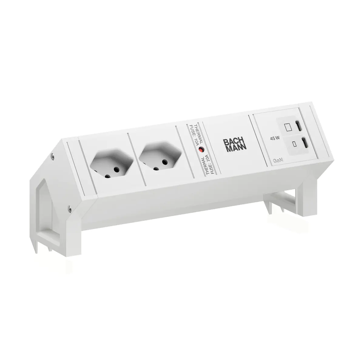 Bachmann DESK2 white 2xCH 90° 1xUSB C/C 45W RAL9010 - Zubehör Stromversorgung BM0022100