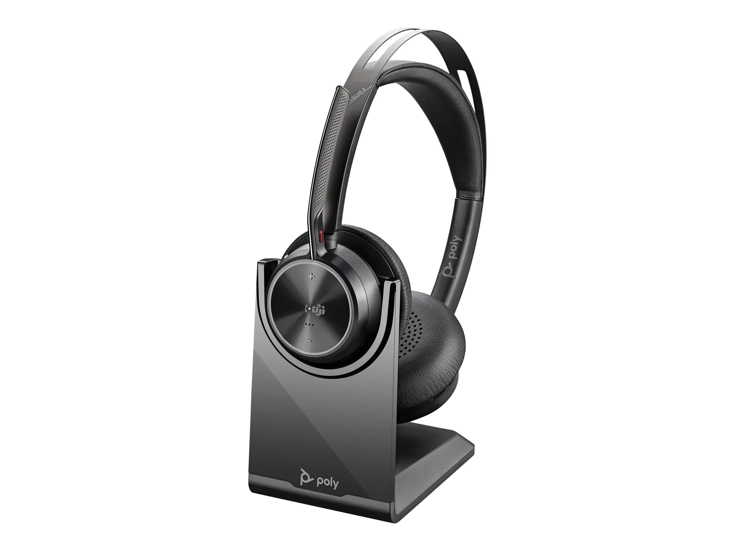 Poly Voyager Focus 2 UC - Headset - On-Ear - Bluetooth - kabellos, kabelgebunden - aktive Rauschunterdrückung - USB-A - mit Ladestation - Zertifiziert für Microsoft Teams