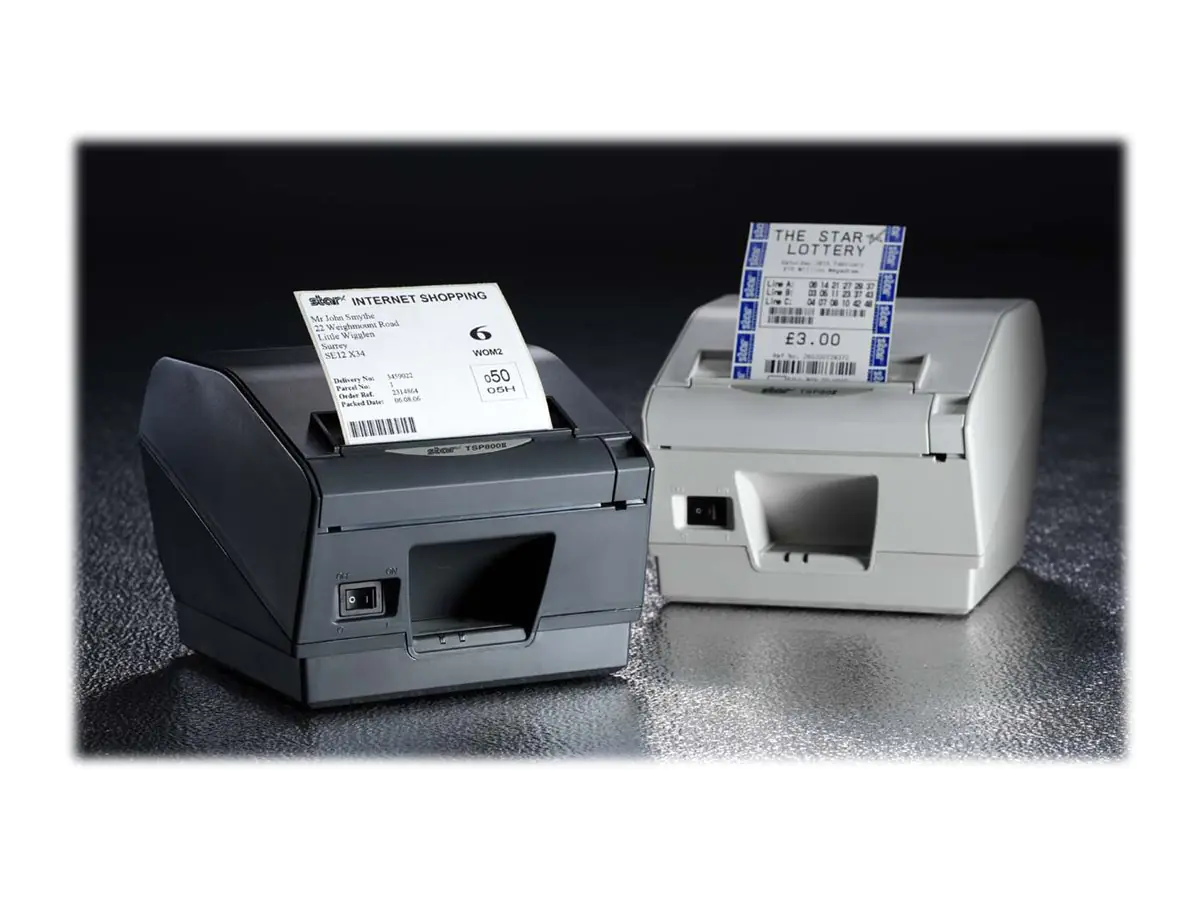 Star TSP847II - Belegdrucker - zweifarbig (monochrom) - Thermodirekt - Rolle (11,2 cm) - 406 x 203 dpi - bis zu 180 mm/Sek. - Cutter - Charcoal Grey