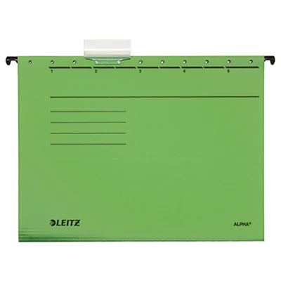 Leitz Hängemappe ALPHA® DIN A4 275g/m² Pendareckarton, recycelt grün 25 St./Pack. Leitz Hängemappe ALPHA® DIN A4 275g/m² Pendareckarton, recycelt grün 25 St./Pack.