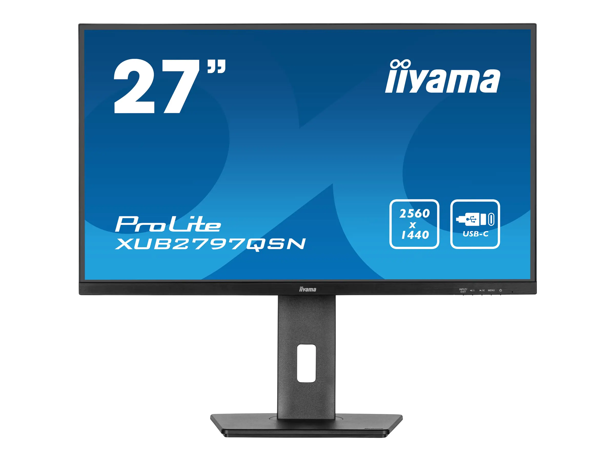 Iiyama ProLite XUB2797QSN-B1 - LED-Monitor - 68.5 cm (27") - 2560 x 1440 WQHD @ 100 Hz - IPS - 250 cd/m² - 1300:1 - 1 ms - HDMI, DisplayPort, USB-C - Lautsprecher - Matte, Schwarz