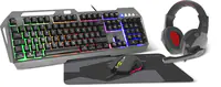 SPEEDLINK LUNERA 4in1, Kabelgebunden, USB, QWERTZ, LED, Schwarz, Maus enthalten SL-670305-BK