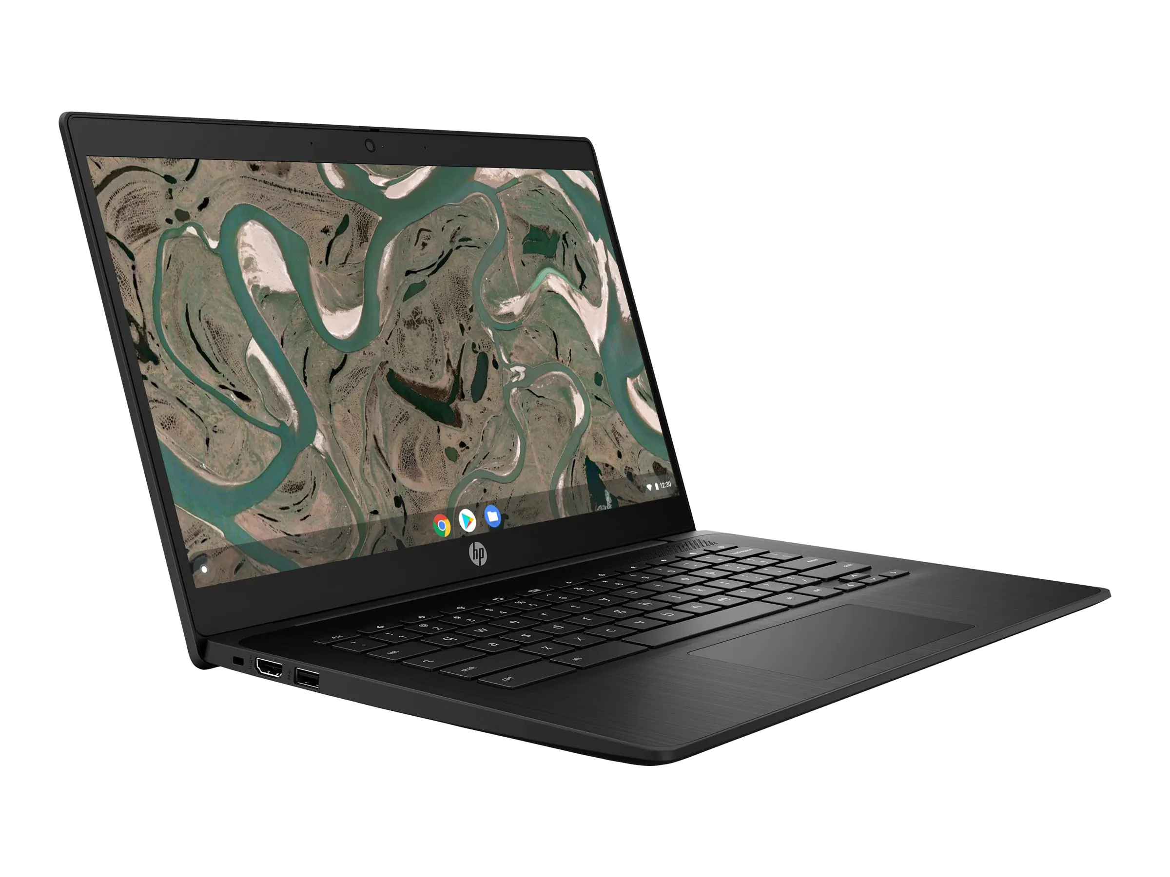 HP Chromebook 14 G7 - Intel Celeron N5100 / 1.1 GHz - Chrome OS - UHD Graphics - 4 GB RAM - 64 GB eMMC - 35.6 cm (14") IPS 1920 x 1080 (Full HD) - Wi-Fi 6 - Jet Black - kbd: Deutsch