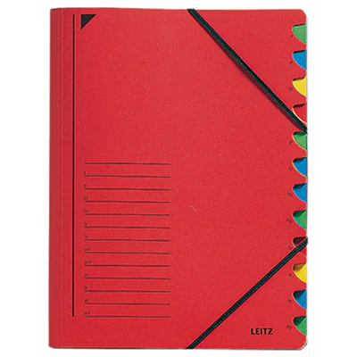 Leitz Ordnungsmappe 39120025 DIN A4 12Fächer farbig Karton rot Leitz Ordnungsmappe 39120025 DIN A4 12Fächer farbig Karton rot