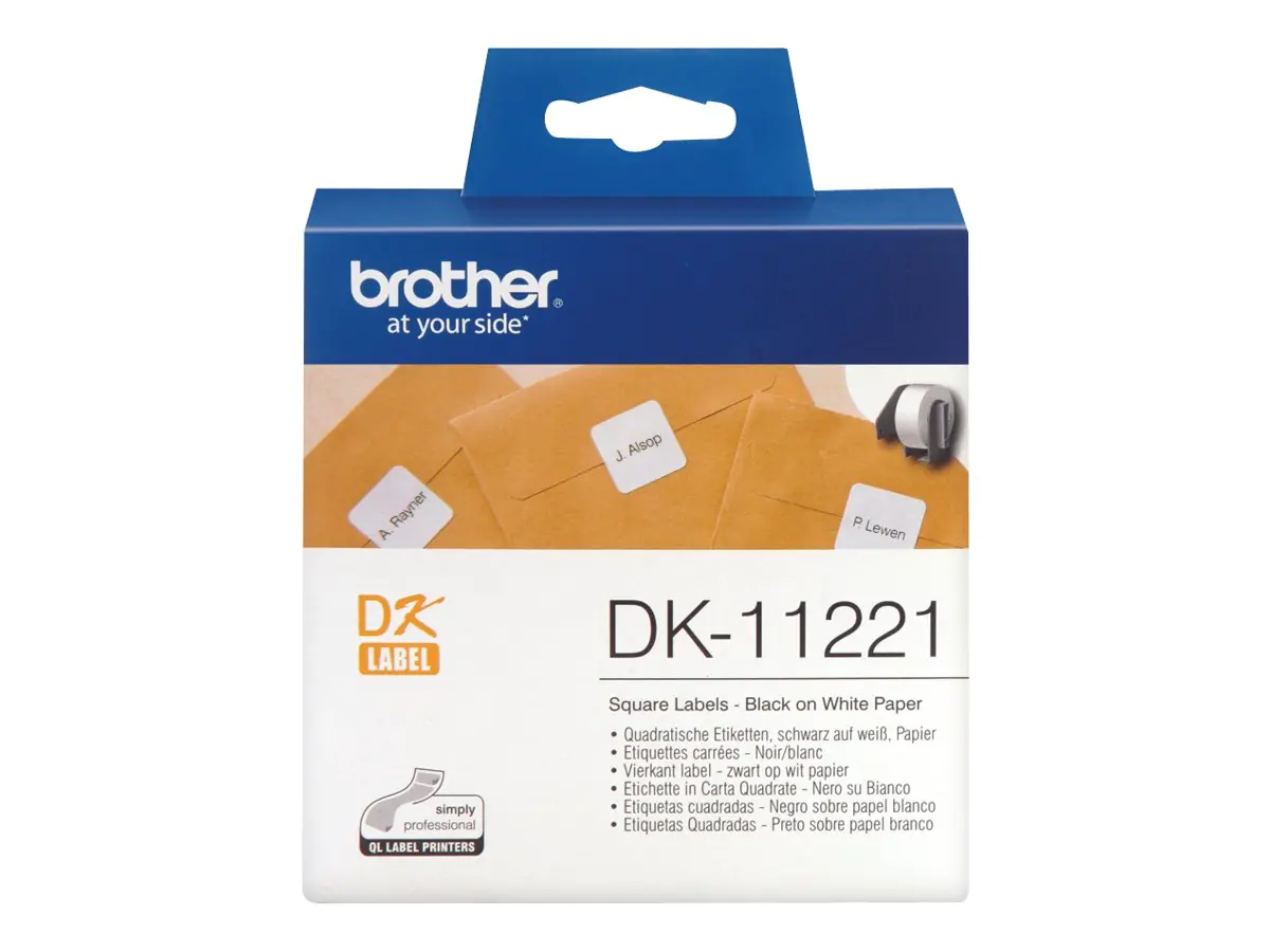 Brother EndlosetikettenrolleDK11221 23x23mm Papier quadrat. weiß