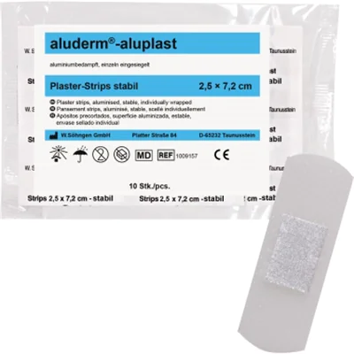 aluderm Pflaster aluplast Strips 1009157 2,5x7,2cm 10 St./Pack. aluderm Pflaster aluplast Strips 1009157 2,5x7,2cm 10 St./Pack.