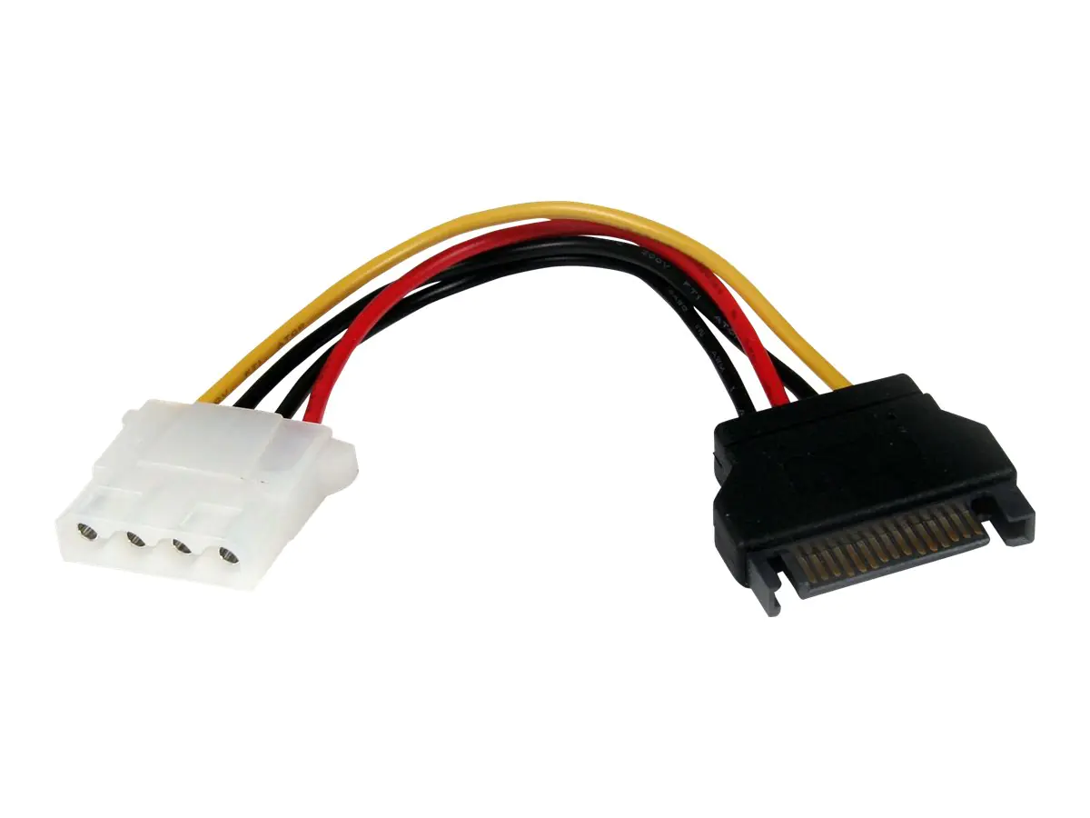 StarTech 15cm SATA auf LP4 Stromadapter - Bu/St - Netzteil - SATA-Stromstecker (M) zu interne Stromversorgung, 4-polig (W) - 15 cm - Schwarz - für P/N: 25S22M2NGFFR, HSB225S3R, S322M225R, SAT2M2NGFF25, SAT32MSAT257, SATSASBP425