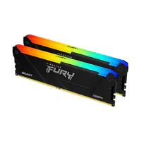 Kingston FURY Beast RGB - DDR4 - Kit - 16 GB: 2 x 8 GB - DIMM 288-PIN - 1800 MHz / PC4-28800 - CL17 - 1.35 V - ungepuffert - non-ECC - Schwarz