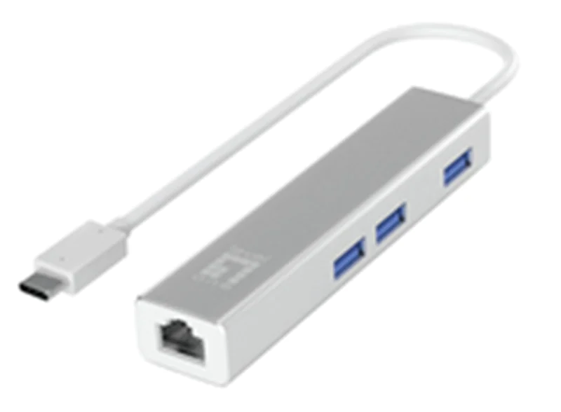 LevelOne Usb-0504 Gigabit Usb-C Network Adapter RJ45 10/100/1000 3 x Usb 3.0