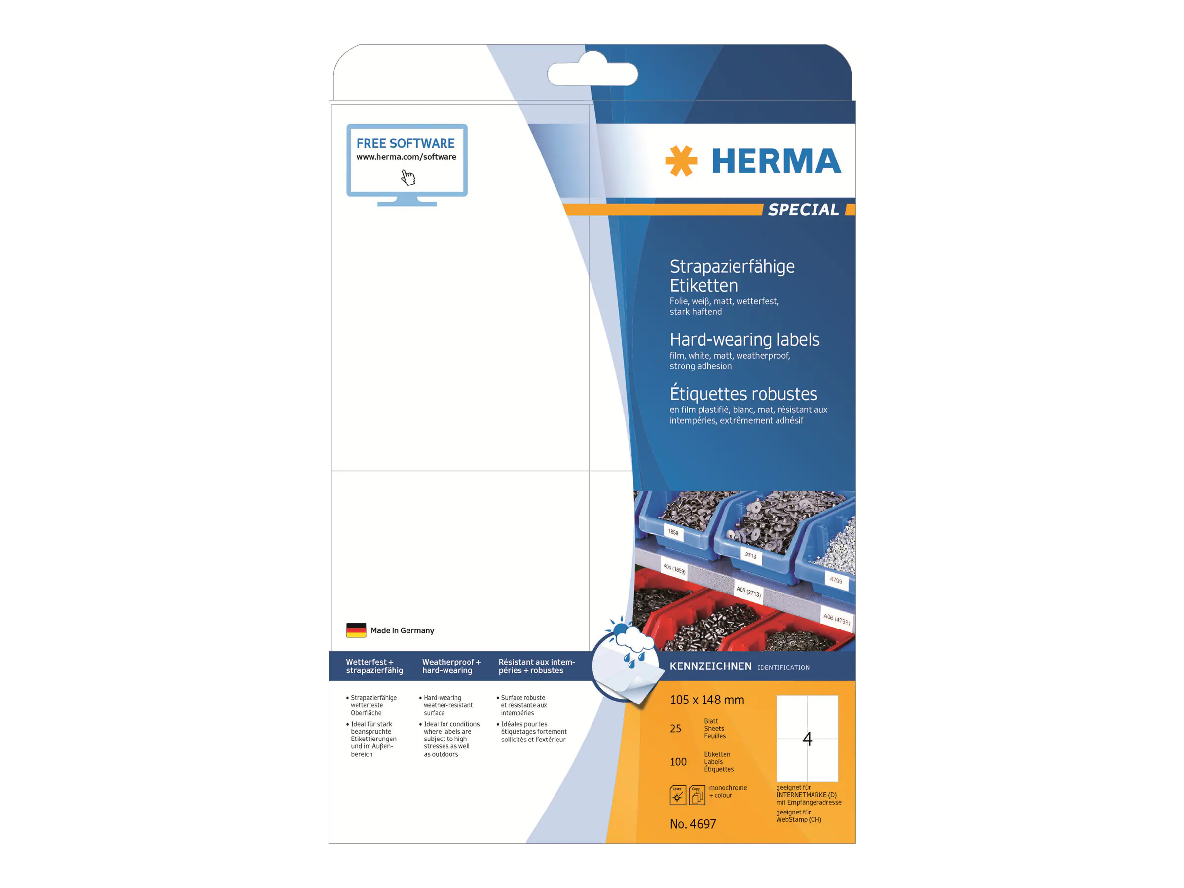 HERMA Special - Matt - selbstklebend - weiß - A6 (105 x 148 mm) 4697