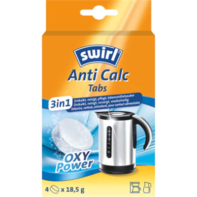 Swirl Entkalker Anti Calc 3in1 Tabs Karton Karton 4 x 18,5 g/Pack. Swirl Entkalker Anti Calc 3in1 Tabs Karton Karton 4 x 18,5 g/Pack.