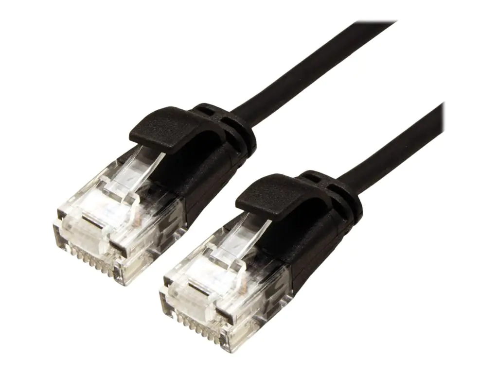 Roline Green - Patch-Kabel - RJ-45 (M) zu RJ-45 (M) - 15 cm - U/UTP, nicht abgeschirmt - CAT 6a - halogenfrei, geformt, ohne Haken, verseilt - Schwarz