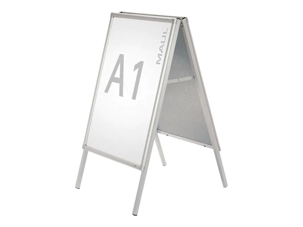 MAUL Kundenstopper MAULpublic 62,5 x 111,5 x 75,6 cm (B x H x T) DIN A1 Aluminium, eloxiert silber