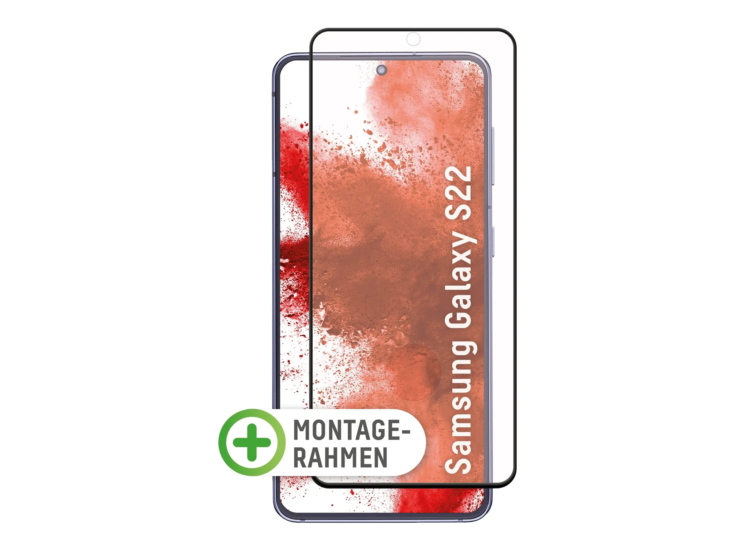 DISPLEX Real Glass - Bildschirmschutz für Handy - volle Abdeckung - 3D - Glas - Rahmenfarbe schwarz - für Samsung Galaxy S22