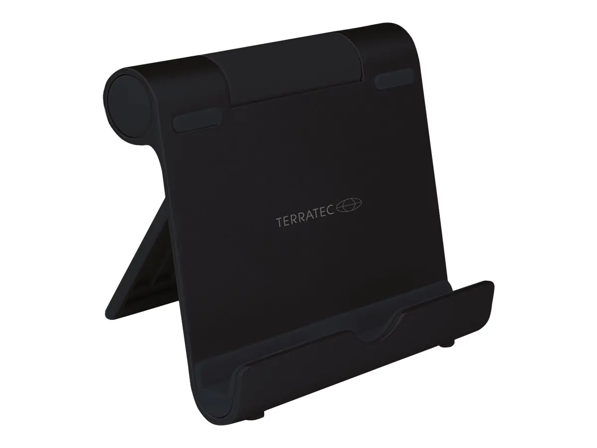 TERRATEC iTab S - Aufstellung für Mobiltelefon / Tablet - Aluminium - Schwarz - Schreibtisch-Ständer