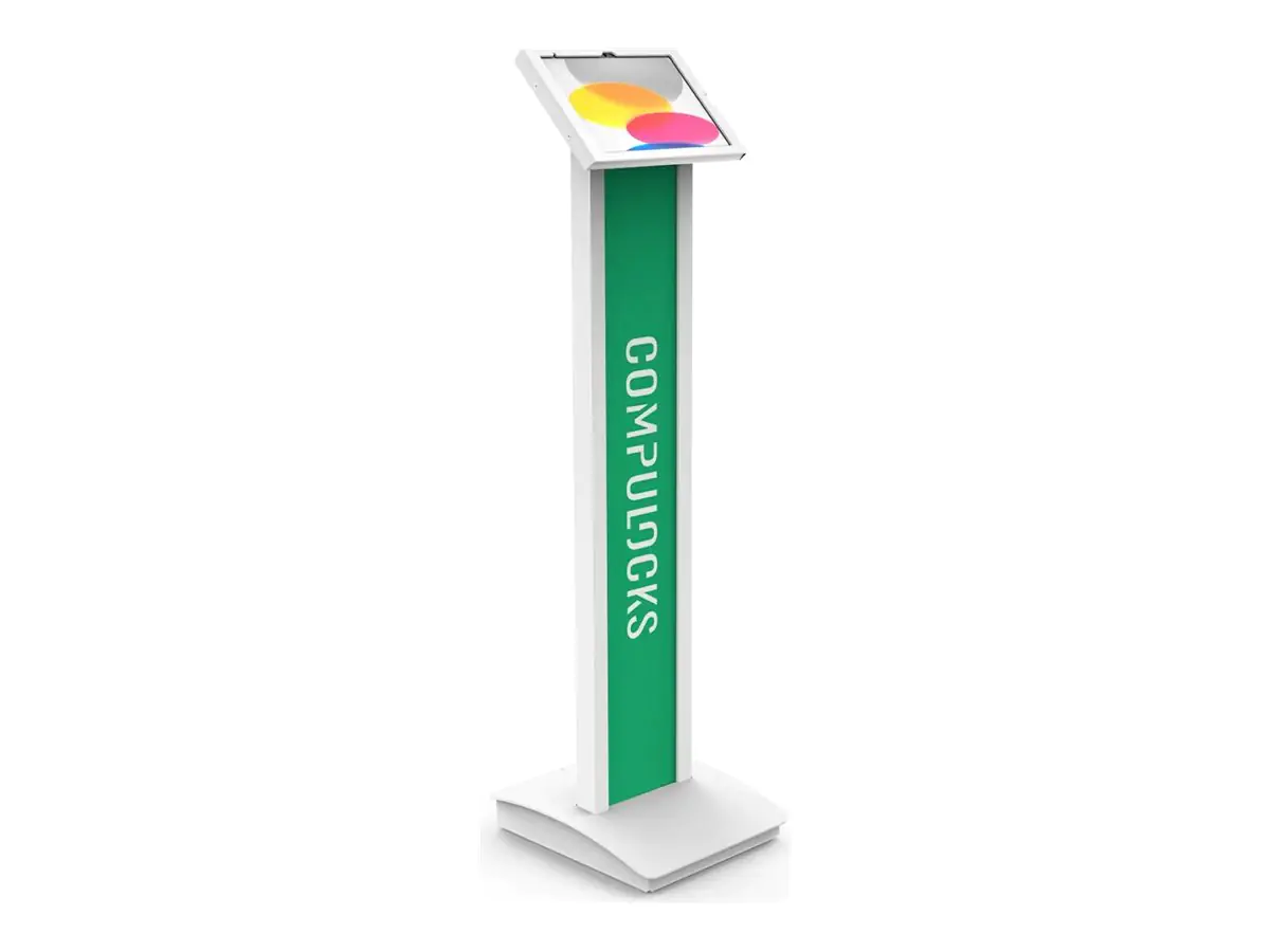 Compulocks iPad 10th-11th (A16) Gen Swell Enclosure Brandable Floor Stand White - Aufstellung - für Tablett - Branding-fähig - weiß - Bildschirmgröße: 27.7 cm (10.9") - Bodenaufstellung - für Apple 10.9-inch iPad Wi-Fi, Wi-Fi + Cellular