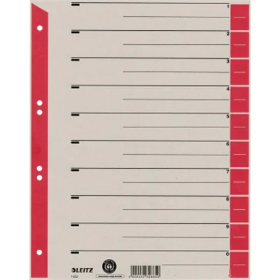 Leitz Trennblatt DIN A4, Überbreite Kraftkarton, recycelt rot schwarz 100 St./Pack. Leitz Trennblatt DIN A4, Überbreite Kraftkarton, recycelt rot schwarz 100 St./Pack.