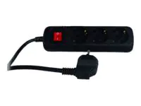 REV - Steckdosenleiste - Wechselstrom 250 V - 3500 Watt - Ausgangsanschlüsse: 3 - Schwarz