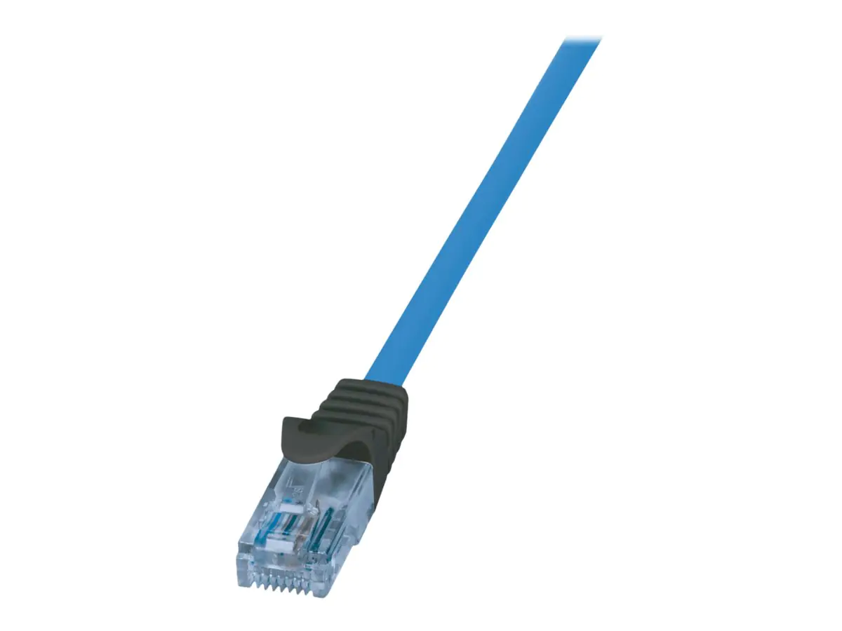 LogiLink Professional - Patch-Kabel - RJ-45 (M) zu RJ-45 (M) - 25 m - U/UTP, nicht abgeschirmt - CAT 6a - halogenfrei, geformt, ohne Haken, Massivleiter, 4K30Hz Support (HDBaseT) - Blau