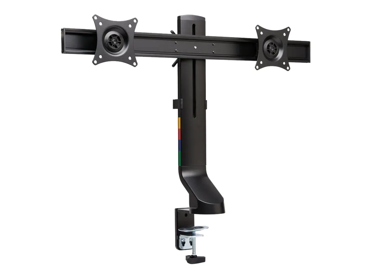 Kensington SmartFit Space-Saving Dual Monitor Arm - Befestigungskit - neig- und schwenkbar - für 2 Monitore - Aluminium, Kunststoff, Stahl - Schwarz - Bildschirmgröße: bis zu 68,6 cm (bis zu 27 Zoll) - Schreibtisch, C-Zwinge, Tülle, Tischmontage