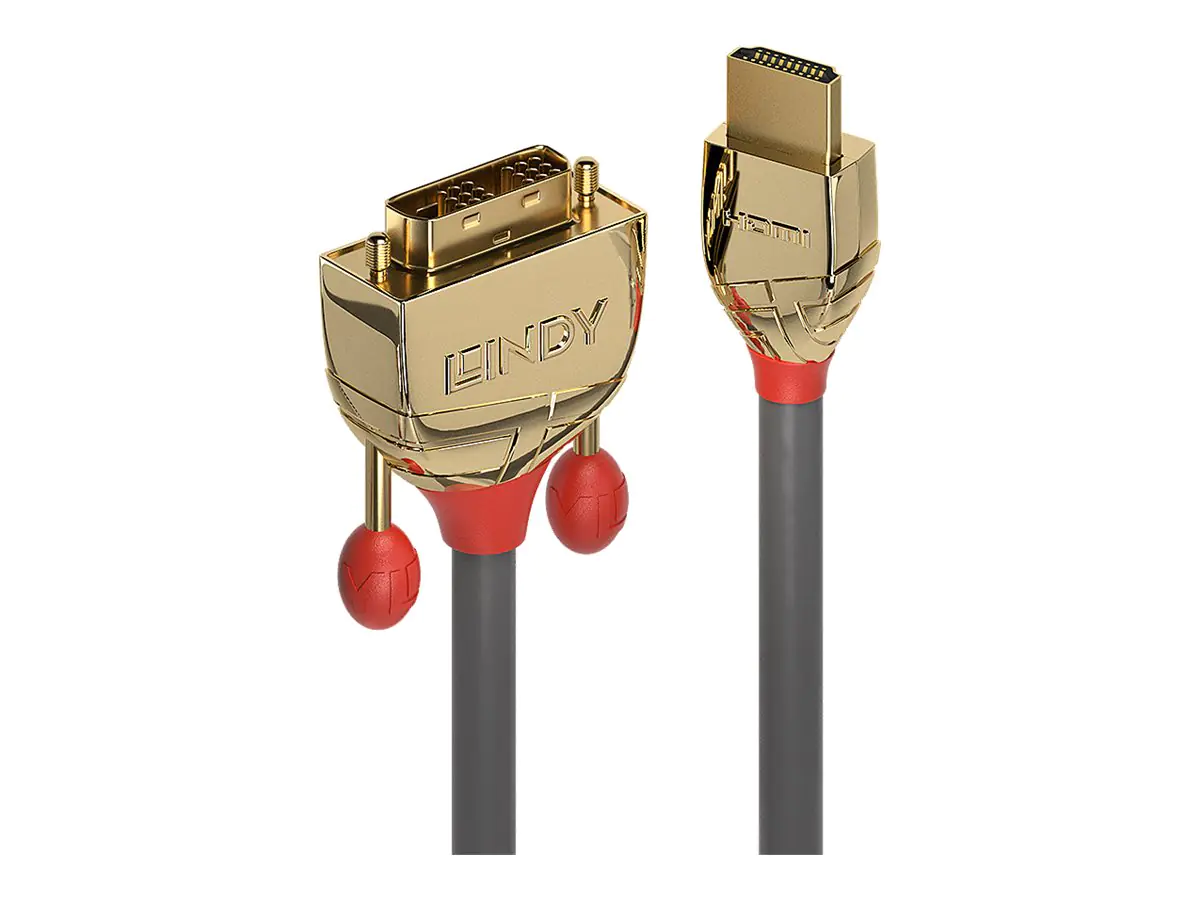 Lindy Gold Line - Adapterkabel - HDMI männlich zu DVI-D männlich - 2 m - Dreifachisolierung - Grau