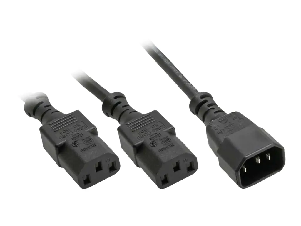 InLine Y-cable - Netz-Splitter - IEC 60320 C14 bis IEC 60320 C13 - 5 m - Schwarz - Deutschland