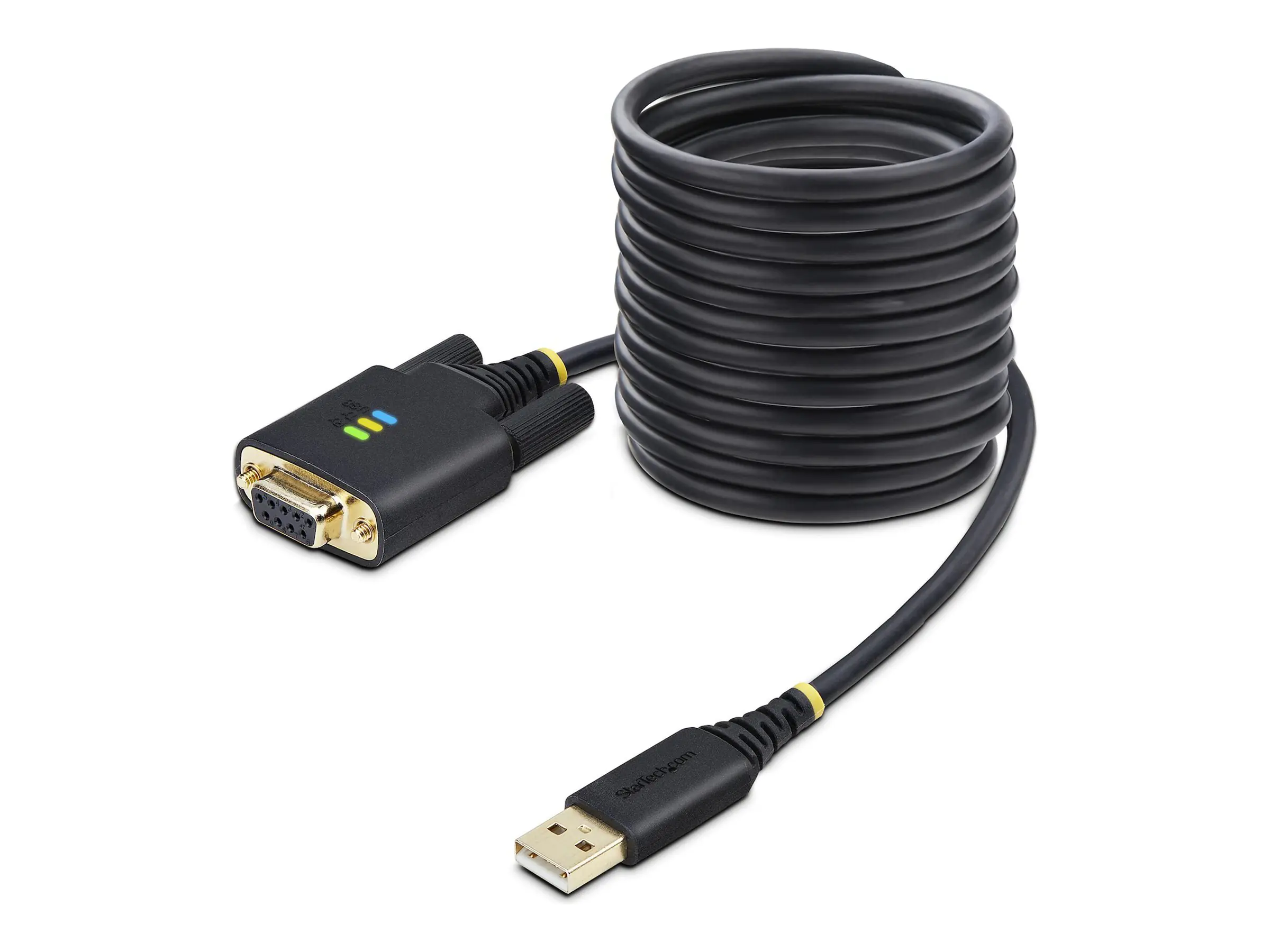 StarTech 3m USB Null Modem Kabel, FTDI, USB-A zu RS232 Adapter - Kabel USB / seriell - USB (M) zu DB-9 (M) - 3 m - Schwarz