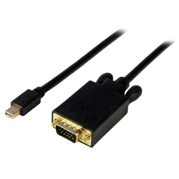 StarTech 1,8m Mini DisplayPort auf VGA Kabel - mDP auf VGA Adapter/ Konverter bis zu 1920x1200 - St/St - Schwarz - Adapterkabel - Mini DisplayPort (M) zu HD-15 (VGA) (M) - Displayport 1.2/Thunderbolt - 1.8 m - aktiv, 1920 x 1200 (WUXGA) Support - Schwarz