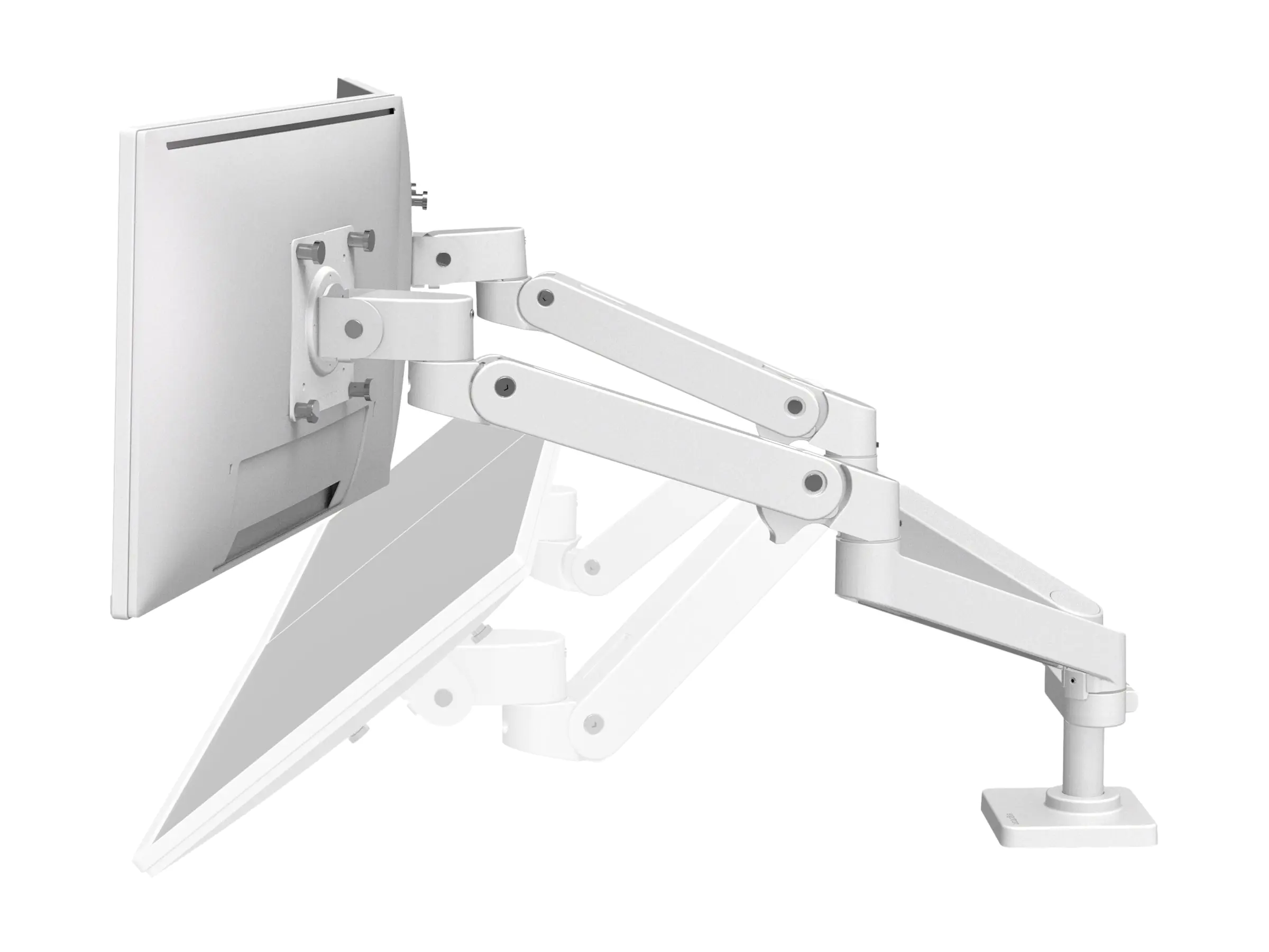Ergotron LX Pro - Befestigungskit (Doppelarm) - für 2 LCD-Displays - nebeneinander - Aluminium - weiß - Bildschirmgröße: bis zu 68,6 cm (bis zu 27 Zoll) - Tischmontage