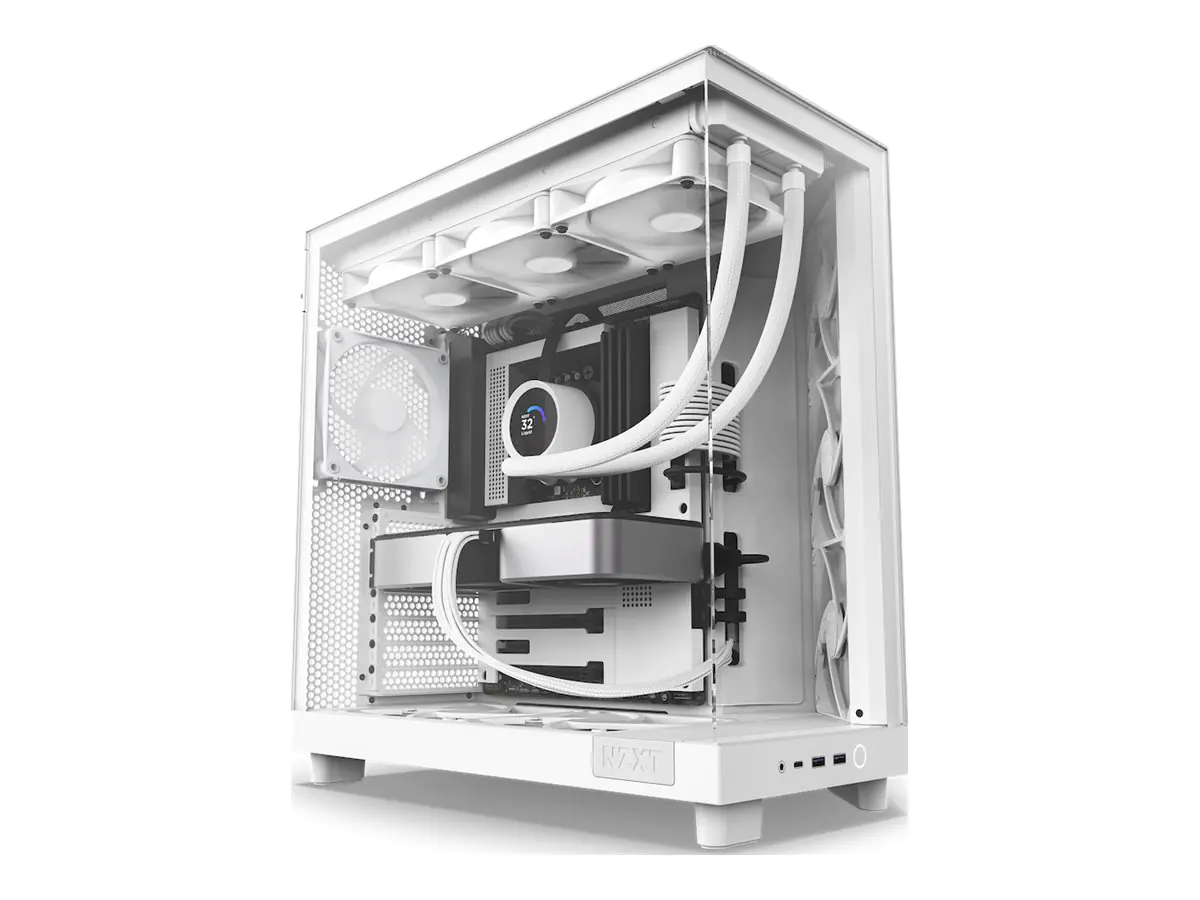 NZXT H series H6 Flow - Mid tower - ATX - Seitenteil mit Fenster (gehärtetes Glas) - keine Spannungsversorgung - Mattes Weiß - USB/Audio NZXT H series H6 Flow - Mid tower - ATX - Seitenteil mit Fenster (gehärtetes Glas) - keine Spannungsversorgung - Mattes Weiß - USB/Audio