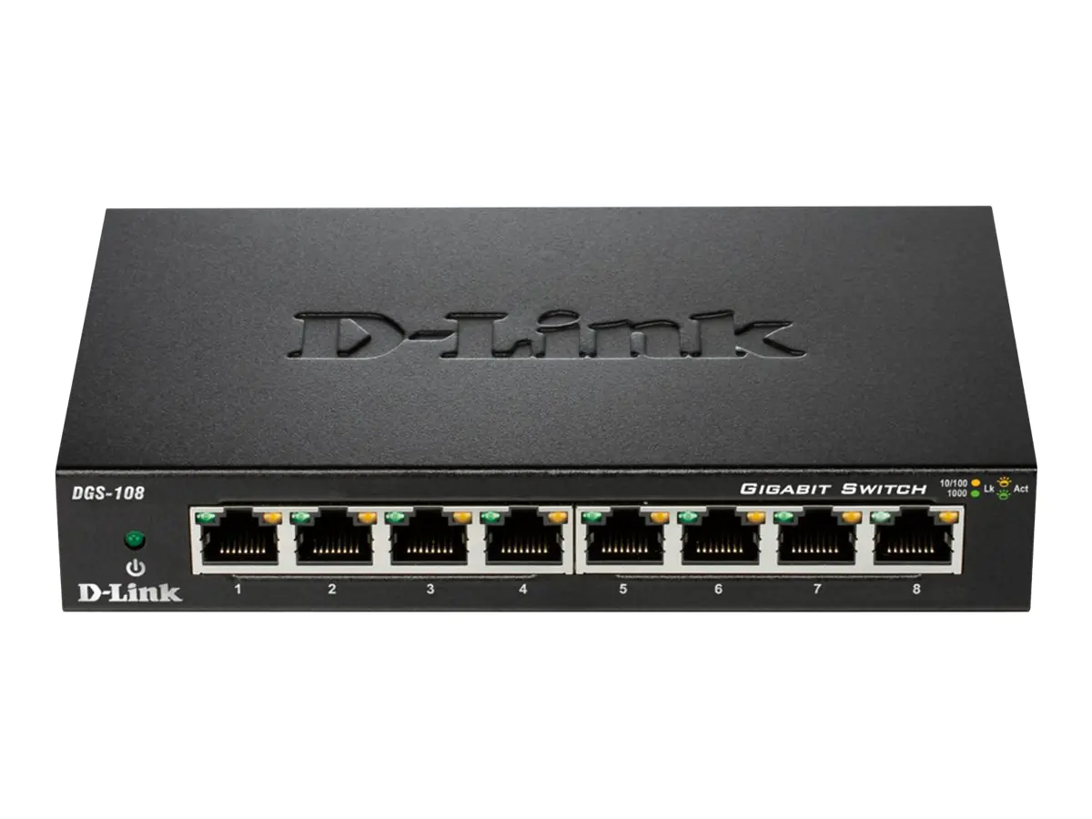 D-Link DGS 108 - Switch - unmanaged - 8 x 10/100/1000 - Desktop D-Link DGS 108 - Switch - unmanaged - 8 x 10/100/1000 - Desktop