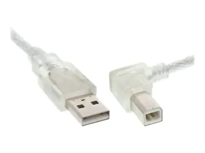 InLine - USB-Kabel - USB Typ B (M) zu USB (M) - USB 2.0 - 50 cm - 90° Stecker - durchsichtig InLine - USB-Kabel - USB Typ B (M) zu USB (M) - USB 2.0 - 50 cm - 90° Stecker - durchsichtig