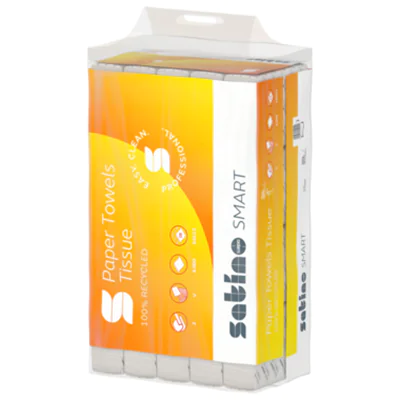Satino Papierhandtuch SMART 24 x 23 cm (B x L) Papier, 100 % recycelt weiß 20 x 200 Bl./Pack. Satino Papierhandtuch SMART 24 x 23 cm (B x L) Papier, 100 % recycelt weiß 20 x 200 Bl./Pack.