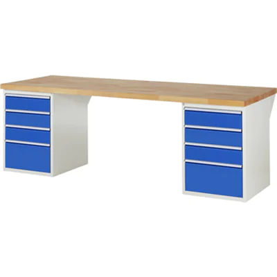RAU Werkbank 7000 2.500 x 890 x 900 mm (B x H x T) enzianblau lichtgrau