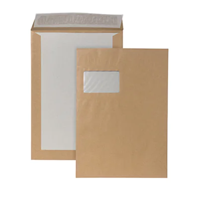 POSTHORN Papprückwandtasche DIN C4 mit Fenster 120g/m² mit Haftklebung Papier braun 100 St./Pack. POSTHORN Papprückwandtasche DIN C4 mit Fenster 120g/m² mit Haftklebung Papier braun 100 St./Pack.