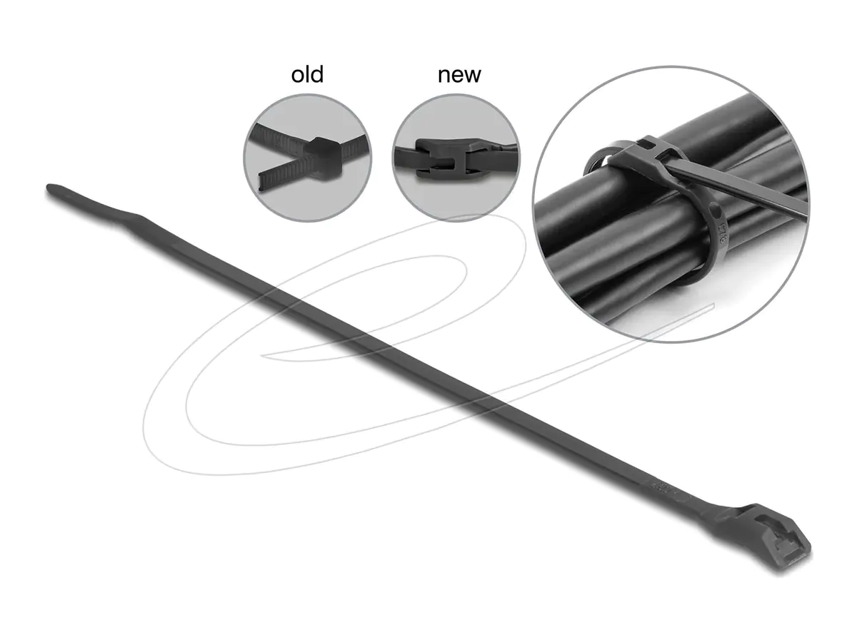 Delock - Kabelbinder - 11 cm - Schwarz (Packung mit 100)