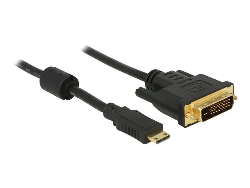 Delock - Adapterkabel - Dual Link - 19 pin mini HDMI Type C männlich zu DVI-D männlich - 1 m - Schwarz